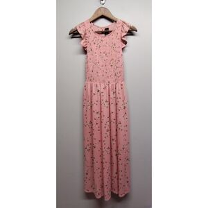 Code X Mode Maxi Dress Women Size S Peach Floral Smocked Sleeveless Spring Girly